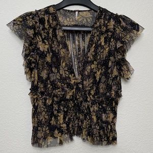 Free People Making Me Smile Print Top Night Combo